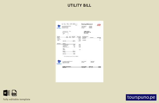 lista para imprimir plantilla de factura de servicios públicos de EE. UU. Ohio K